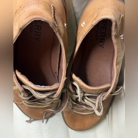 Sperry Striper II LTT Cognac Leather Low Top Sneakers Sahara Men 10 Oxford Shoes - Picture 10 of 12
